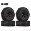INJORA 1.0 Beadlock Wheel Plastic 5-Spokes Rims Tires Set For 1/24 RC Crawler Car Axial SCX24 AX24 Upgrade Parts