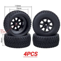 ZD Racing 110mm RC Wheels And Tires 12mm Hex For 1/10 RC Car Short-course Truck Desert Truck Redcat HSP Traxxas Slash HPI -Remote Control Car Shop Sa626945e3401468ea447c80df39ded33P