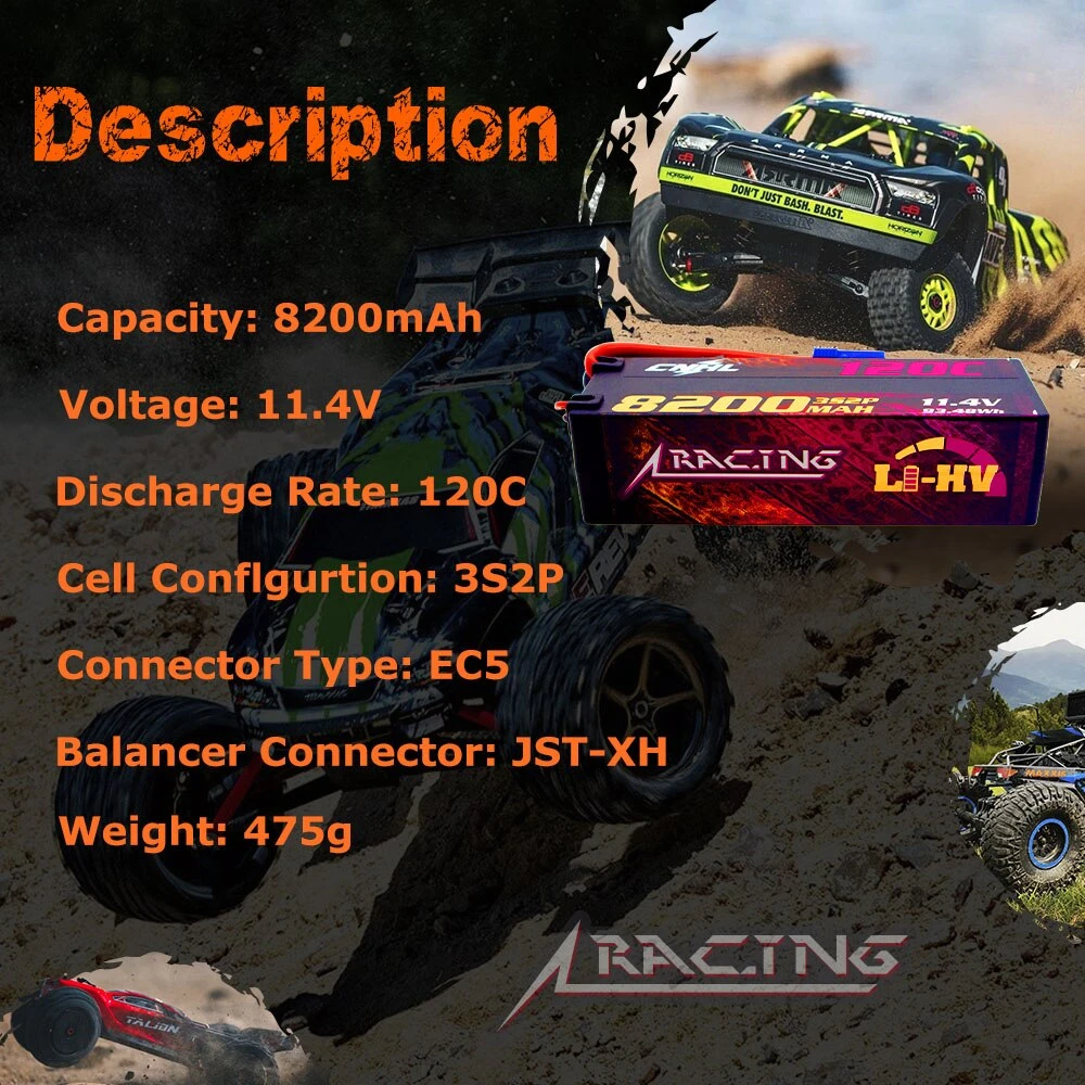 CNHL Lipo 3S 11.4V Battery 8200mAh 120C HV Hard Case With EC5 Plug For RC Car Boat Airplane Truck Tank Vehicle Truggy Buggy 7 CNHL Lipo 3S 11.4V Battery 8200mAh 120C HV Hard Case With EC5 Plug For RC Car Boat Airplane Truck Tank Vehicle Truggy Buggy - Image 7