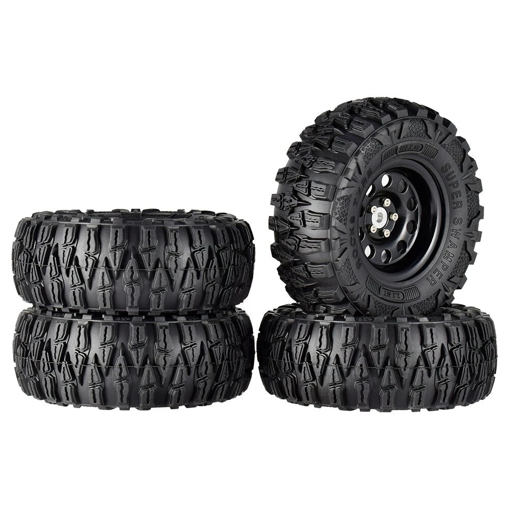 4PCS 2.2 Inch Rubber Tyres & Titanium Gray/Black Metal Beadlock Wheel Rim For 1:10 Axial SCX10 Traxxas TRX-4 RC Crawler RC Car 3 4PCS 2.2 Inch Rubber Tyres & Titanium Gray/Black Metal Beadlock Wheel Rim For 1:10 Axial SCX10 Traxxas TRX-4 RC Crawler RC Car - Image 3