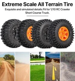 AUSTAR HOBBY 2.2in 1/10 RC Crawler Beadlock Wheels And Tires Rims Set Mud Tire For Axial SCX10 TRX4 TRX-6 Short Course Truck -Remote Control Car Shop Sb30fa33524d445759b1c10a3a0e12d00h