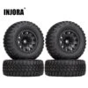 INJORA 4PCS 110*48MM 108*42MM RC Car Rubber Tires Wheel Rim Set For 1/10 Short Course Truck Slash VKAR 10SC HPI