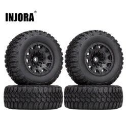 INJORA 4PCS 110*48MM 108*42MM RC Car Rubber Tires Wheel Rim Set For 1/10 Short Course Truck Slash VKAR 10SC HPI