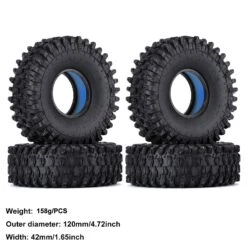 INJORA 1.9" Rubber Wheel Tires With TPE Dual Stage Foam For RC Crawler Car Axial SCX10 90046 TRX4 Upgrade Parts -Remote Control Car Shop Sb9de5e6d9be3491fa638c0eef1030288I