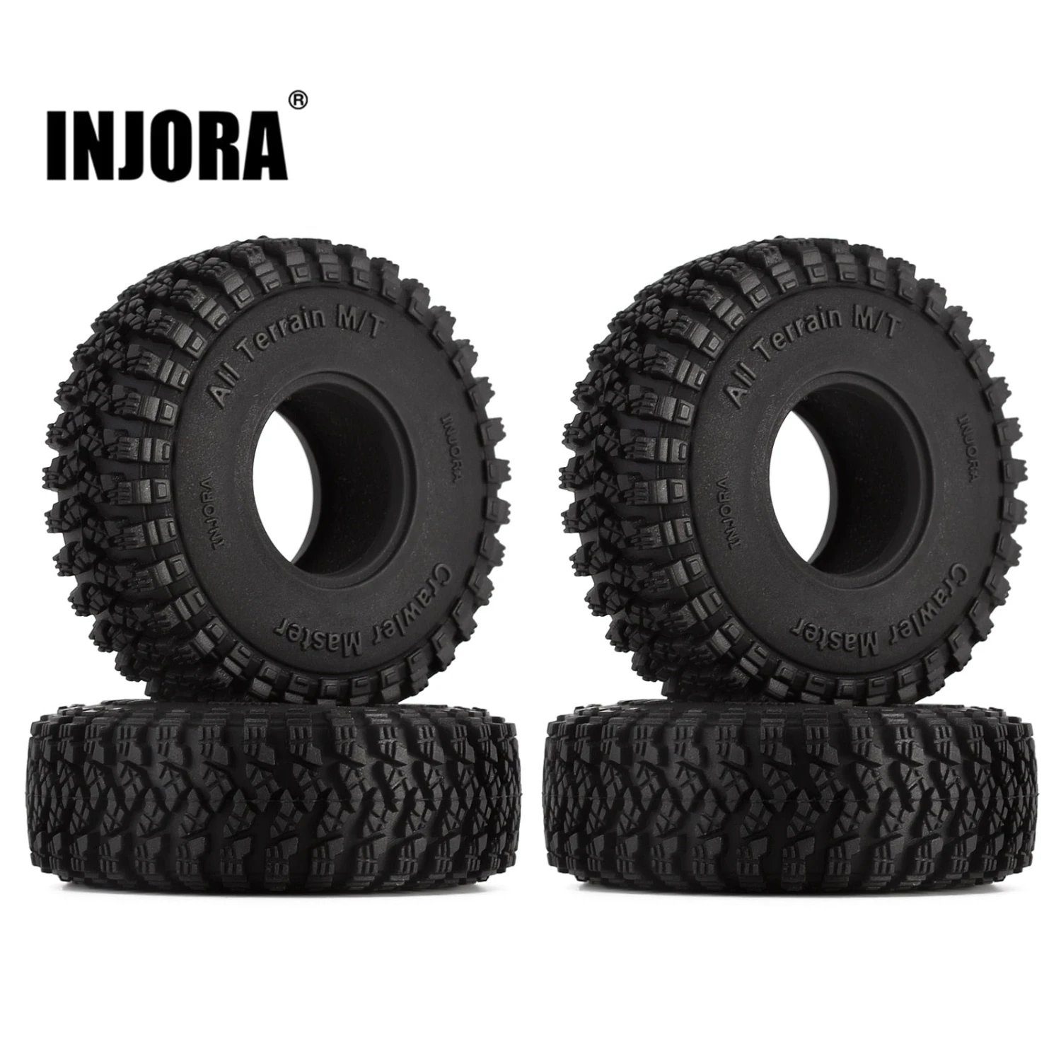 INJORA 1.0 Wheel Tires All Terrain 58*20mm Upgrade For 1/18 1/24 RC Crawler Car Axial SCX24 TRX4M AX24 (T1008) 1 INJORA 1.0 Wheel Tires All Terrain 58*20mm Upgrade For 1/18 1/24 RC Crawler Car Axial SCX24 TRX4M AX24 (T1008)