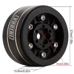 INJORA 47g Black Coating Brass 1.0" Beadlock Wheel Rims Negative Offset 3.15mm For 1/24 RC Crawler Car Axial SCX24 TRX4M (W1005) -Remote Control Car Shop Sbbba543801784298a07e462dba2b6bb4e