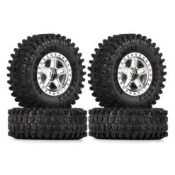 INJORA 1.0 Beadlock Wheel Plastic 5-Spokes Rims Tires Set For 1/24 RC Crawler Car Axial SCX24 AX24 Upgrade Parts -Remote Control Car Shop Sbca2c03e1f17488698880de5431d82ddW