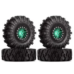 INJORA 1.0 Beadlock Wheel Rims Mud Terrain Tires Set For 1/24 RC Crawler Car Axial SCX24 FMS FCX24 Enduro24 AX24 (W1049-T1007) -Remote Control Car Shop Sbcab2bb810c64b728c0b7b0fffd9a3e94