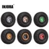 INJORA 1.0 Beadlock Wheels And Tires Micro Crawler Upgrade Part 4PCS For 1/24 RC Crawler Car Axial SCX24 AX24 (W1026-T1002)