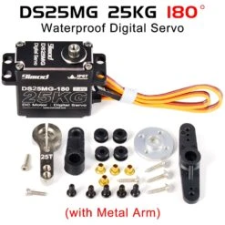 9imod DS25MG 25kg Waterpoof Servo 180°/270° Full Aluminum Case Metal Gear High Torque For 1/8 1/10 1/12 RC Car/Robot/Boat DIY -Remote Control Car Shop Sc0f0dfe787e24c38b427c040198562afq
