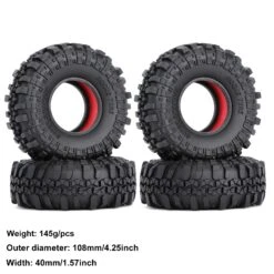 INJORA 4PCS 1.9" Rubber Wheel Tires With Dual Stage TPE Foam For RC Crawler Car Axial SCX10 90046 TRX4 D90 Redcat Gen8 -Remote Control Car Shop Sc159a39e64294a48b627bb6b845af0c0p