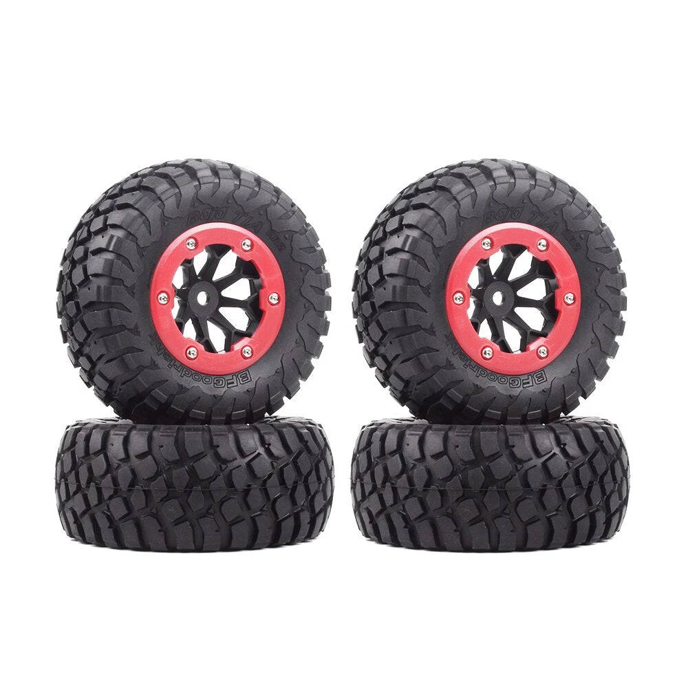 INJORA 4PCS RC Car Beadlock Rubber Tires Wheel Rim Set For 1/10 Short Course Truck Slash 4x4 VKAR 10SC HPI 2 INJORA 4PCS RC Car Beadlock Rubber Tires Wheel Rim Set For 1/10 Short Course Truck Slash 4x4 VKAR 10SC HPI - Image 2