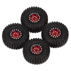 INJORA 1.0" Aluminum Beadlock Wheels & Soft Rubber Tires Set For 1/24 RC Crawler Car Axial SCX24 Gladiator AX24 (W1022-T1002) -Remote Control Car Shop Sc51f21be84964a9bb4d56828035912d5e