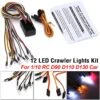 RC Car Light 12 LED Flash Lights Kit For 1/10 RC Crawler Accessories D90 D110 D130 Defender Hard Body Shell RC Car Parts