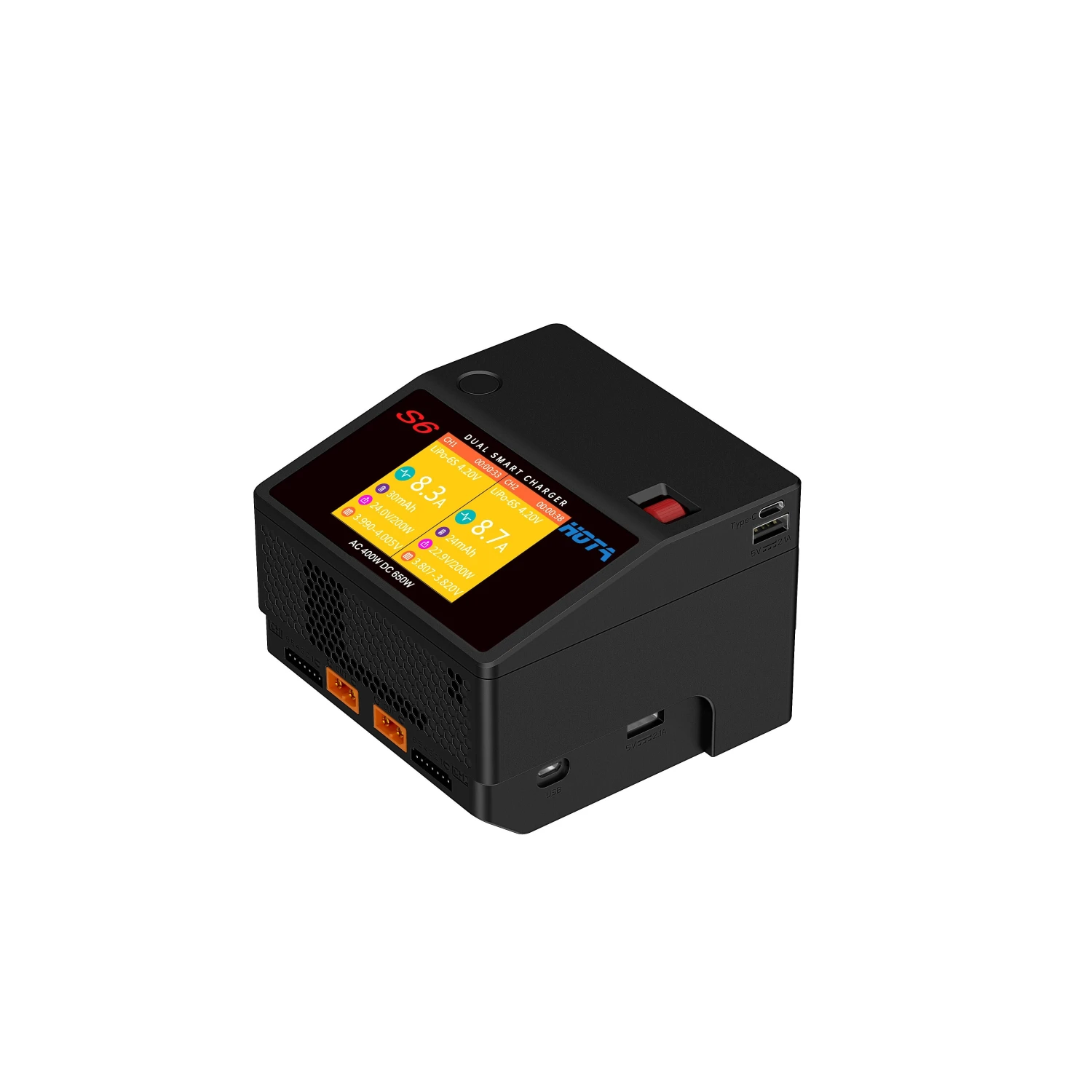 Remote Control Car Shop 26 NEW HOTA S6 AC400W DC650W 15A Dual Channel Smart Ultra Small Size Charger For Lipo LiHV LiFe LiIon NiZn NiCd NiMH Battery