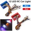 AUSTAR 12 LED RC Lights Kit For 1/10 1/8 RC Car HSP Traxxas TAMIYA CC01 Axial SCX10 D90 4WD RC Car Lights Mini LED For Model Kit
