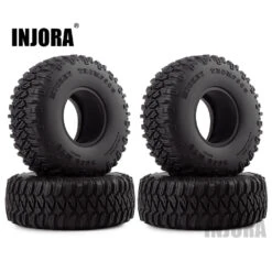 INJORA 4Pcs 1.55" Soft Rubber Wheel Tires 1.55 Inch Tyre For RC Crawler Car Tamiya CC01 LC70 LC80 1/18 Aixal UTB18 Capra
