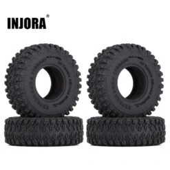 INJORA 4PCS 54*18mm Soft Rubber Extreme Mud Terrain 1.0" Wheel Tires For 1/24 RC Crawler Car Axial SCX24 AX90081 AX24 (T1003)