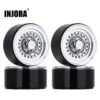 INJORA 4PCS CNC Aluminum 1.0" Beadlock Wheel Rims 27*15mm For 1/24 RC Crawler Car Axial SCX24 FCX24 Enduro24 AX24 (W1001)