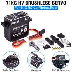 9iMOD RC Servo 71KG Brushless Waterproof Servo Metal Gear Steering High Speed High Torque Servo HV For 1/8 1/10 RC Car Robot -Remote Control Car Shop Sdea4bdf149424faf93281f5cba792a140