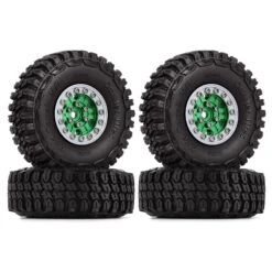 INJORA 1.0" Aluminum Beadlock Wheels & Soft Rubber Tires Set For 1/24 RC Crawler Car Axial SCX24 Gladiator AX24 (W1022-T1002) -Remote Control Car Shop Se0df87affccb443384bb3cd765b7d071V