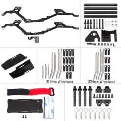 INJORA 313/324mm Wheelbase LCG Carbon Fiber Chassis Kit Frame Girder For 1/10 RC Crawler TRX4 Upgrade Parts -Remote Control Car Shop Se4234df5a01848cc81eb312af0506d5bD