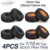 AUSTAR HOBBY 2.2in 1/10 RC Crawler Beadlock Wheels And Tires Rims Set Mud Tire For Axial SCX10 TRX4 TRX-6 Short Course Truck