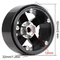 INJORA 4PCS Metal 2.2 Beadlock Wheel Rim 5 Spokes Hub For 1/10 RC Rock Crawler Axial SCX10 90046 RR10 Wraith TRX4 -Remote Control Car Shop Sea83f6c9f5314a6fb265cd4a67c6851db