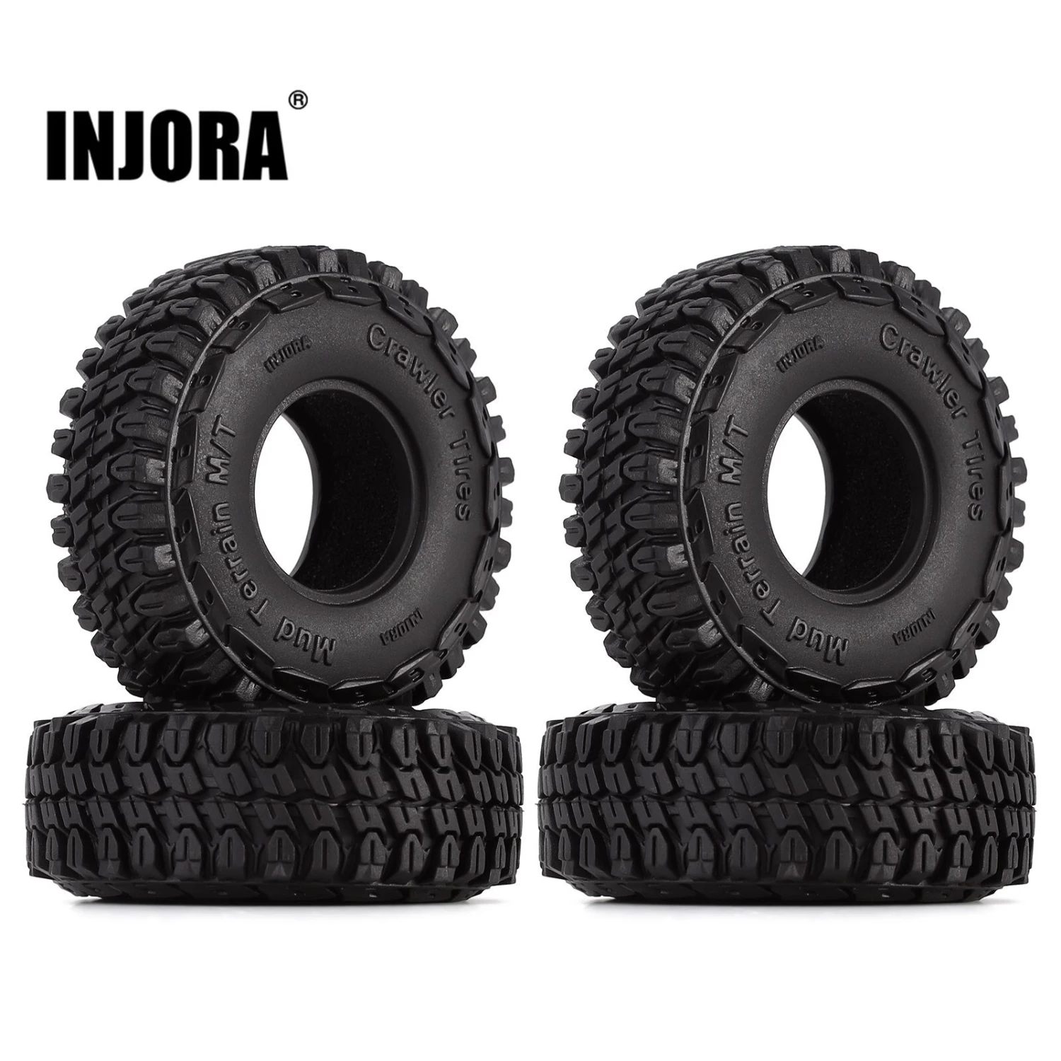 INJORA 1.0" Soft Rubber Mud Terrain Wheel Tires For 1/18 1/24 RC Crawler Car Axial SCX24 Gladiator AX24 Upgrade Part (T1002) 1 INJORA 1.0" Soft Rubber Mud Terrain Wheel Tires For 1/18 1/24 RC Crawler Car Axial SCX24 Gladiator AX24 Upgrade Part (T1002)