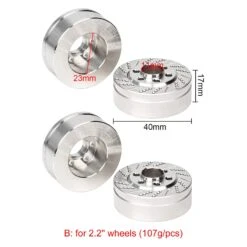INJORA 2PCS/4PCS Brass Brake Disc Weights Silver Anodized For 1.9 2.2inch Wheel TRX4 TRX6 Axial SCX10 90046 AXI03007 -Remote Control Car Shop Sf26a792710244164be24c6ab2d215beec