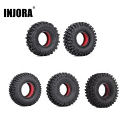 INJORA 4PCS 1.9" Rubber Wheel Tires With Dual Stage TPE Foam For RC Crawler Car Axial SCX10 90046 TRX4 D90 Redcat Gen8