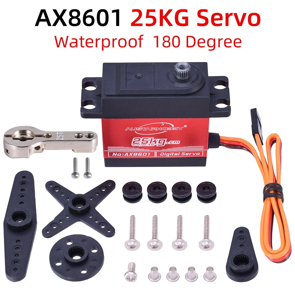 25KG Servo Waterproof RC Servo 1/10 RC Steering Servo Metal Gear High Torque Servo For 1/8 1/12 RC Cars Crawler Buggy Robots 3 25KG Servo Waterproof RC Servo 1/10 RC Steering Servo Metal Gear High Torque Servo For 1/8 1/12 RC Cars Crawler Buggy Robots - Image 3