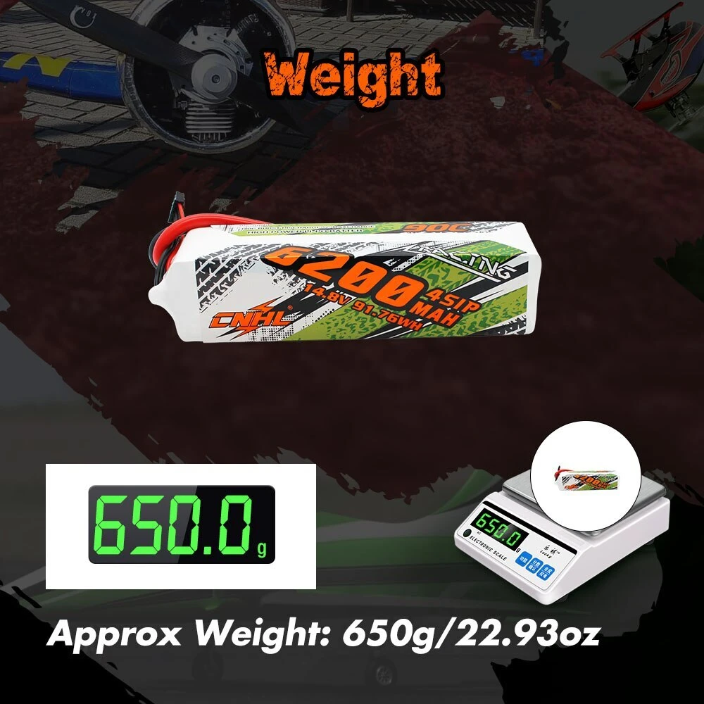 CNHL 4S Lipo Battery 14.8V 6200mAh 90C With EC5 Bullet For RC Car Boat Vehicles Helicopter Airplane Truck Truggy Buggy 2 CNHL 4S Lipo Battery 14.8V 6200mAh 90C With EC5 Bullet For RC Car Boat Vehicles Helicopter Airplane Truck Truggy Buggy - Image 2