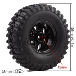 INJORA 1.9 Beadlock Wheel Rim Rubber Tire 4PCS Set For 1/10 RC Crawler TRX-4 Axial SCX10 90046 D90 -Remote Control Car Shop Sfc66279ad9784f7f94eb82e94a22a0acw