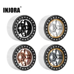 INJORA -10mm Offset 5-Spokes 2.2" Beadlock Wheel Rim For 1/10 RC Crawler Car TRX4 TRX6 SCX10 RR10 Wraith (W2209)