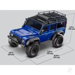 Traxxas TRX-4m Land Rover Defender 1:18 4X4 Electric Trail Crawler, BLUE (+ TQ 2-ch, ECM-2.5, Titan 87T, 750mAh 2-Cell LiPo, USB Charger) TRX97054-1-BLUE -Remote Control Car Shop TRX97054 1 BLUE 8